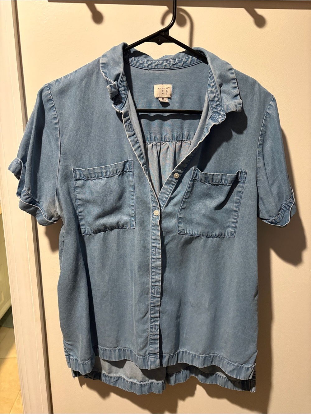 a new day Light Blue Denim Button-Front Shirt